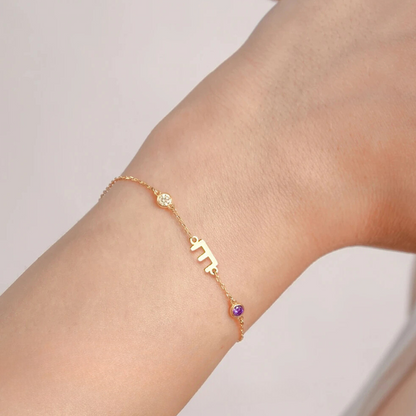 Mimi Birthstone Initial Bracelet