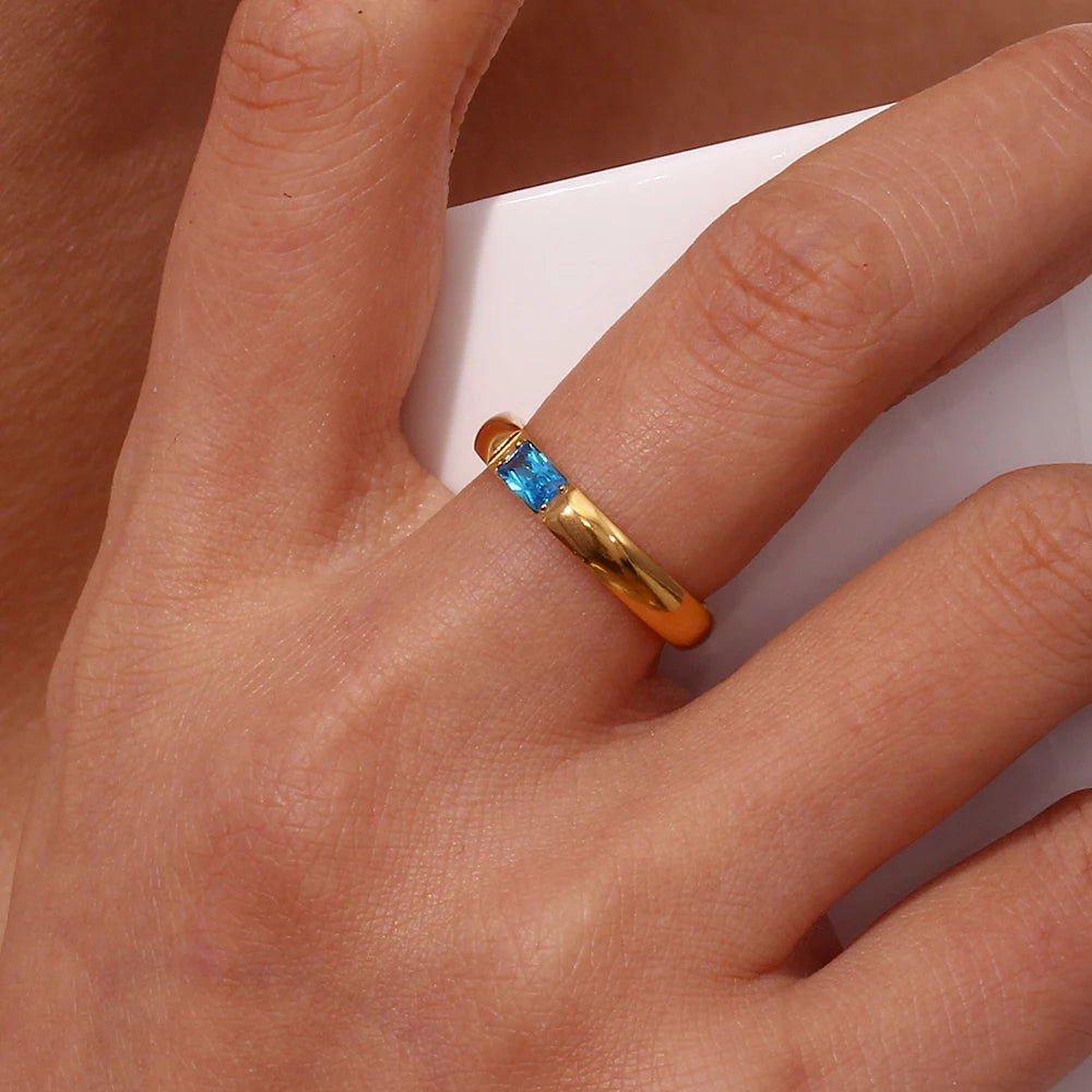 Ava Birthstone Baguette Ring