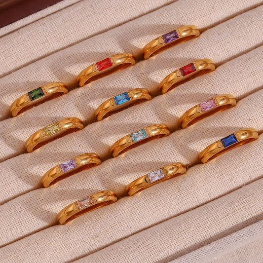 Ava Birthstone Baguette Ring